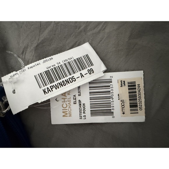 Michael Kors Jet Set Cosmetic Bag Blue Hawaiian Floral Zip Vinyl Zip M6 - Picture 4 of 5